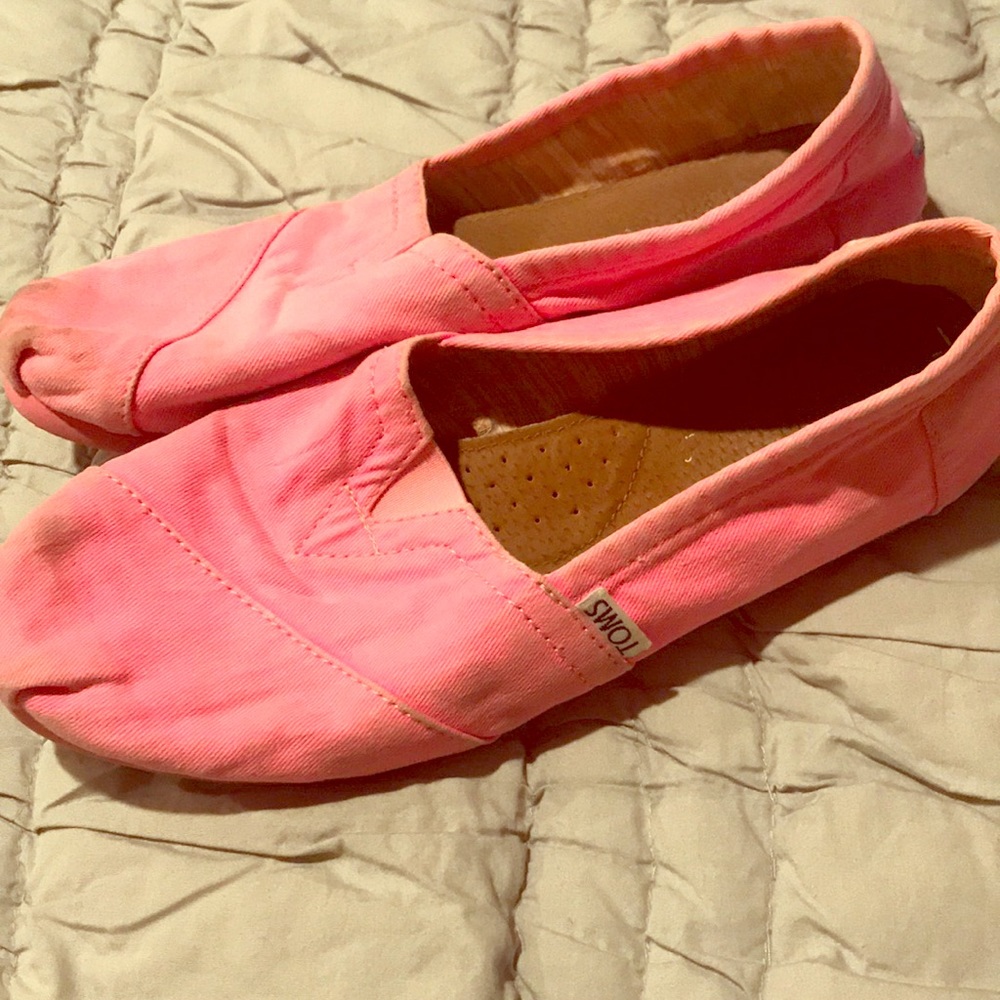 Neon Pink TOMS shoes